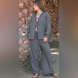 NWT FREE PEOPLE DREAMY DAZE SET IRON GATE